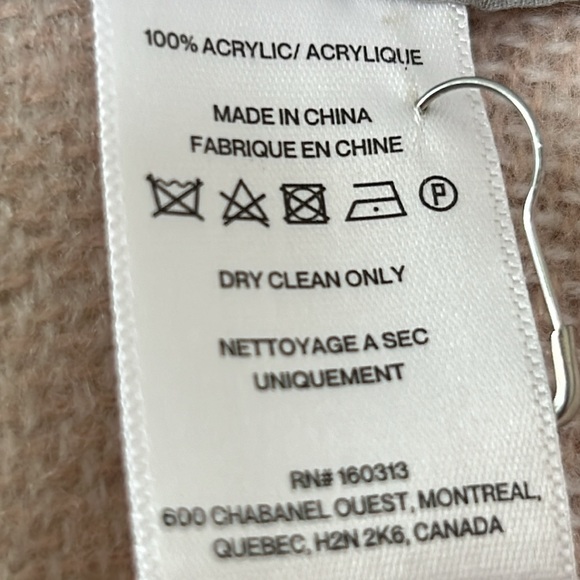 SOIA & KYO Color Block Fringed Wrap Scarfigan Poncho in Pale Pink, Tan & Cream - Picture 10 of 14